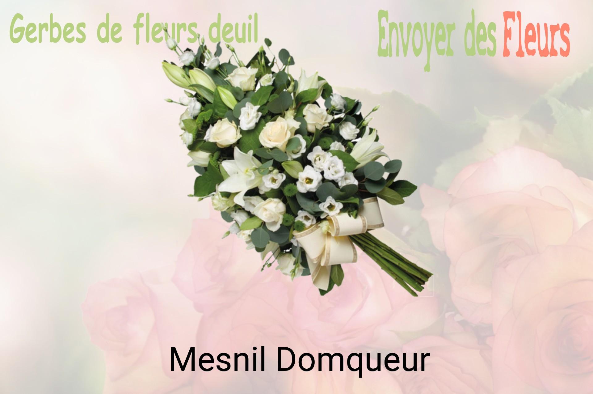 Gerbe de fleurs de deuil livrée à Mesnil-Domqueur